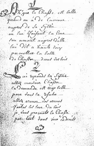 Manuscrit, chanson 89, strophes 1 et 2.